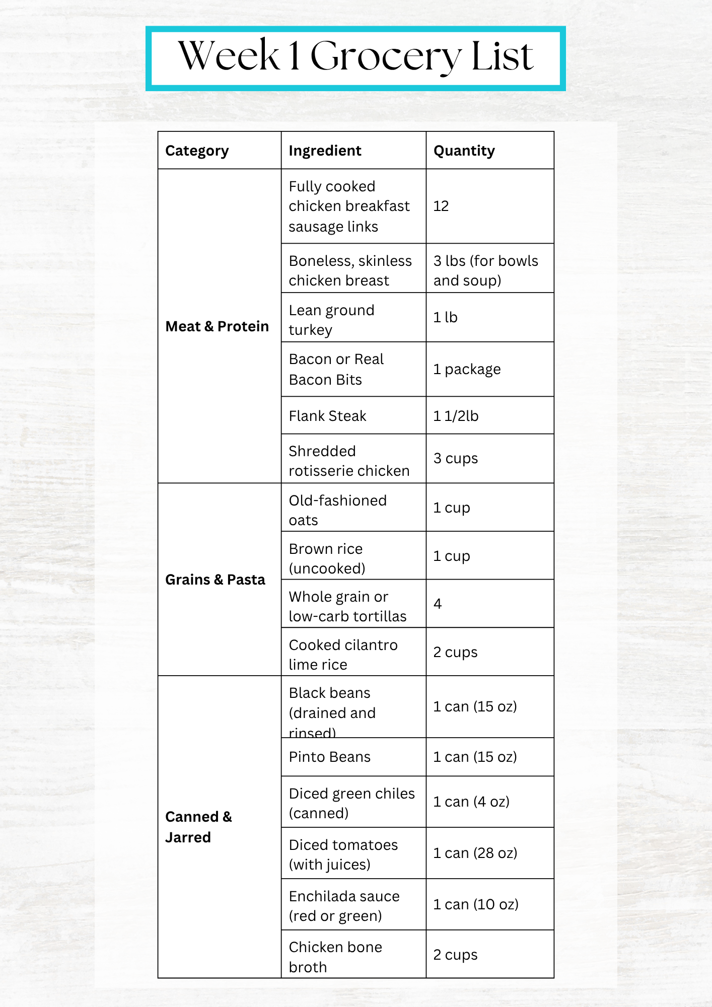 Prep Better- 14 Day Meal Prep Plan